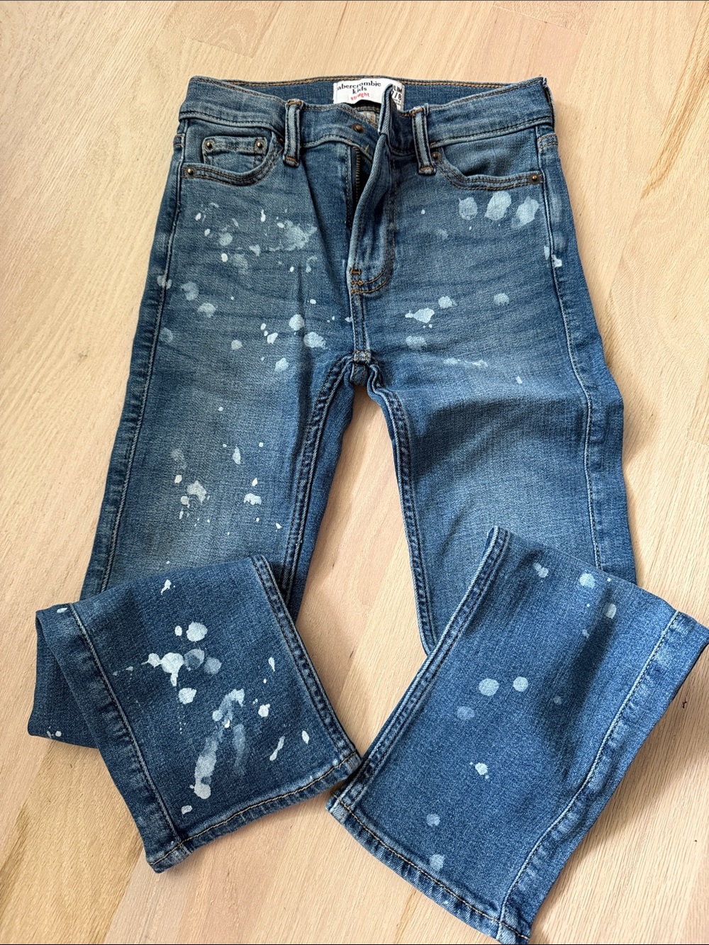 abercrombie kids Blue Paint-Splatter Jeans